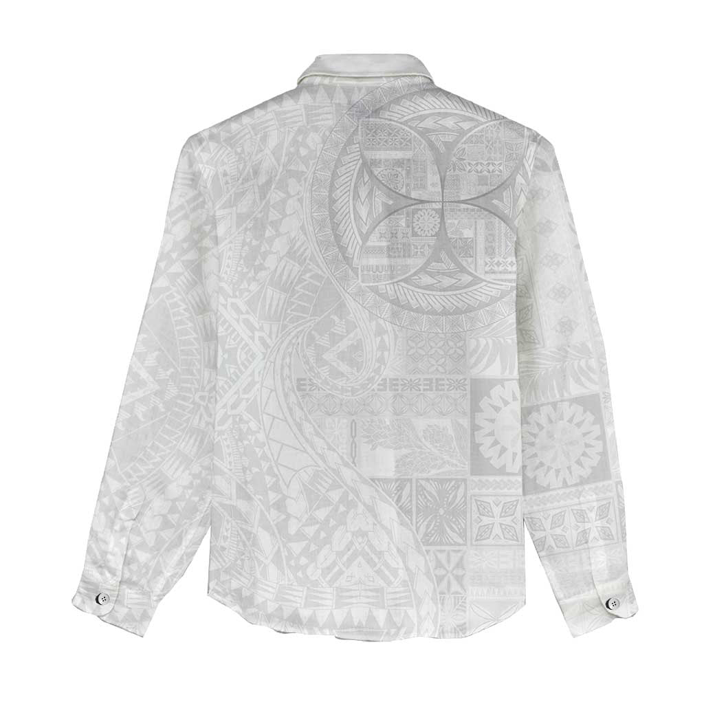 Samoan Culture-Lotu Tamaiti Women Casual Shirt Siapo and Polynesian Art Tattoos - Polynesian Pride