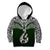 Aotearoa New Zealand Kid Hoodie Silver Fern and Matau with Maori Tribal Green Style LT03 Green - Polynesian Pride