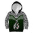 Aotearoa New Zealand Kid Hoodie Silver Fern and Matau with Maori Tribal Green Style LT03 - Polynesian Pride