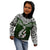 Aotearoa New Zealand Kid Hoodie Silver Fern and Matau with Maori Tribal Green Style LT03 - Polynesian Pride