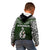 Aotearoa New Zealand Kid Hoodie Silver Fern and Matau with Maori Tribal Green Style LT03 - Polynesian Pride