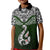 Aotearoa New Zealand Kid Polo Shirt Silver Fern and Matau with Maori Tribal Green Style LT03 Kid Green - Polynesian Pride