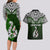 Custom Aotearoa New Zealand Couples Matching Long Sleeve Bodycon Dress and Hawaiian Shirt Silver Fern and Matau with Maori Tribal Green Style LT03 - Polynesian Pride