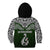 Custom Aotearoa New Zealand Kid Hoodie Silver Fern and Matau with Maori Tribal Green Style LT03 - Polynesian Pride