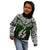 Custom Aotearoa New Zealand Kid Hoodie Silver Fern and Matau with Maori Tribal Green Style LT03 - Polynesian Pride