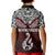 Aotearoa New Zealand Kid Polo Shirt Silver Fern and Matau with Maori Tribal Red Style LT03 - Polynesian Pride