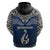 Custom Aotearoa New Zealand Hoodie Silver Fern and Matau with Maori Tribal Blue Style LT03 - Polynesian Pride