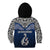 Custom Aotearoa New Zealand Kid Hoodie Silver Fern and Matau with Maori Tribal Blue Style LT03 - Polynesian Pride