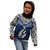 Custom Aotearoa New Zealand Kid Hoodie Silver Fern and Matau with Maori Tribal Blue Style LT03 - Polynesian Pride