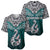 Aotearoa New Zealand Baseball Jersey Silver Fern and Matau with Maori Tribal Turquoise Style LT03 - Polynesian Pride