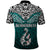 Aotearoa New Zealand Polo Shirt Silver Fern and Matau with Maori Tribal Turquoise Style LT03 - Polynesian Pride