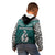 Custom Aotearoa New Zealand Kid Hoodie Silver Fern and Matau with Maori Tribal Turquoise Style LT03 - Polynesian Pride