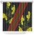 Samoan Culture Shower Curtain Hibiscus and Ula Fala with Tapa Pattern Black Color