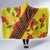 Samoan Culture Hooded Blanket Hibiscus and Ula Fala with Tapa Pattern Yellow Color