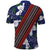 Samoan Culture Polo Shirt Hibiscus and Ula Fala with Tapa Pattern Blue Color