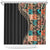 Hawaiian Hibiscus and Tropical Leaves Shower Curtain Patchwork Grunge Abstract and Tapa Tribal Pattern Half Style