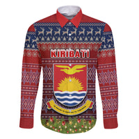 kiribati-christmas-family-matching-off-shoulder-maxi-dress-and-hawaiian-shirt-coat-of-arms-and-map-beautiful-merry-xmas-snowflake