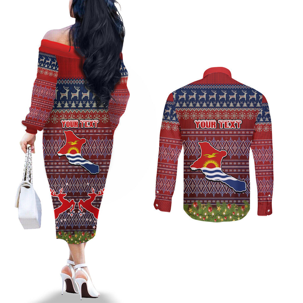 personalised-kiribati-christmas-couples-matching-off-the-shoulder-long-sleeve-dress-and-long-sleeve-button-shirts-coat-of-arms-and-map-beautiful-merry-xmas-snowflake