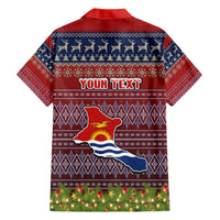 personalised-kiribati-christmas-family-matching-short-sleeve-bodycon-dress-and-hawaiian-shirt-coat-of-arms-and-map-beautiful-merry-xmas-snowflake