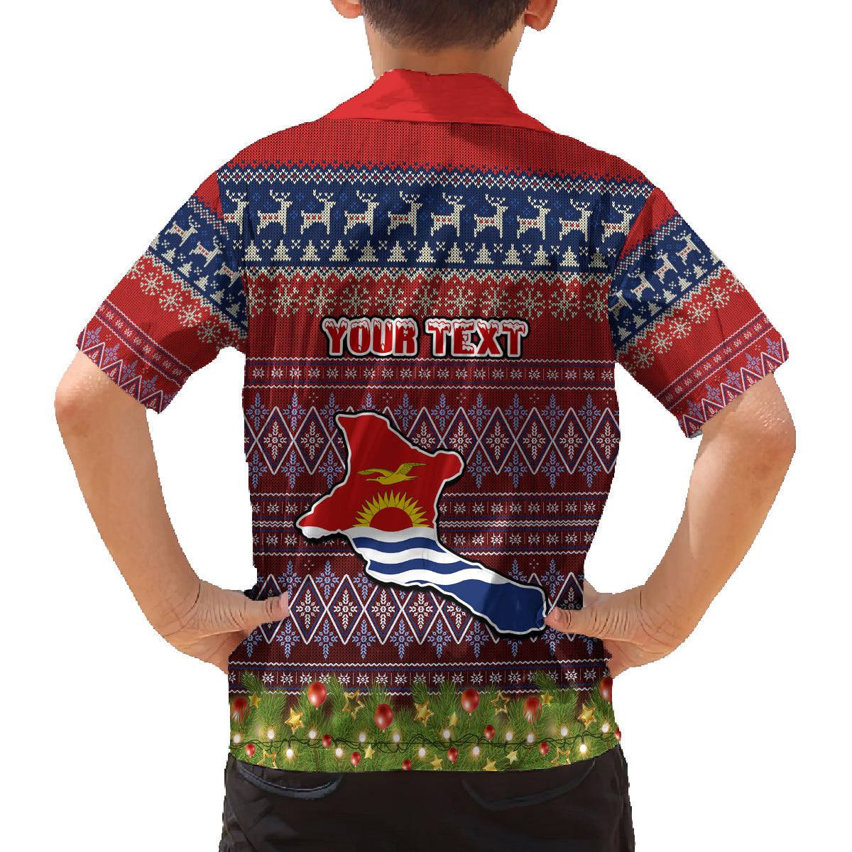 Personalised Kiribati Christmas Family Matching Summer Maxi Dress and Hawaiian Shirt Coat of Arms and Map Beautiful Merry Xmas Snowflake LT03 - Polynesian Pride
