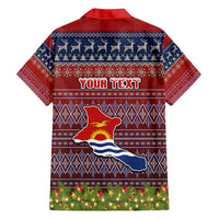 personalised-kiribati-christmas-kid-hawaiian-shirt-coat-of-arms-and-map-beautiful-merry-xmas-snowflake