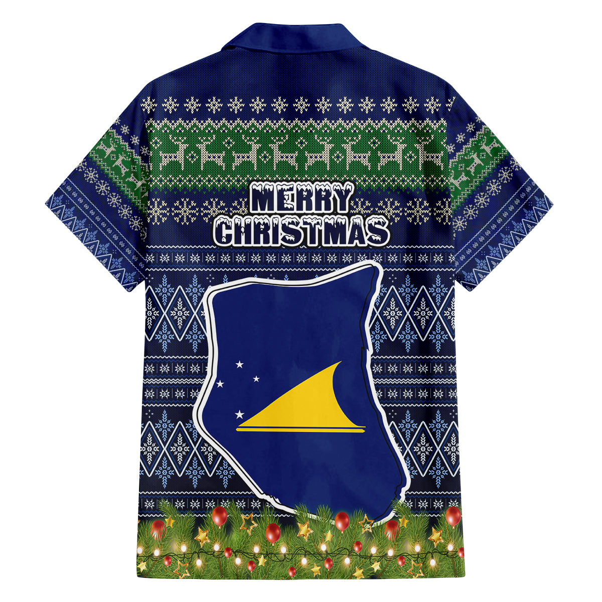 Tokelau Christmas Family Matching Summer Maxi Dress and Hawaiian Shirt Coat of Arms and Map Beautiful Merry Xmas Snowflake LT03 - Polynesian Pride