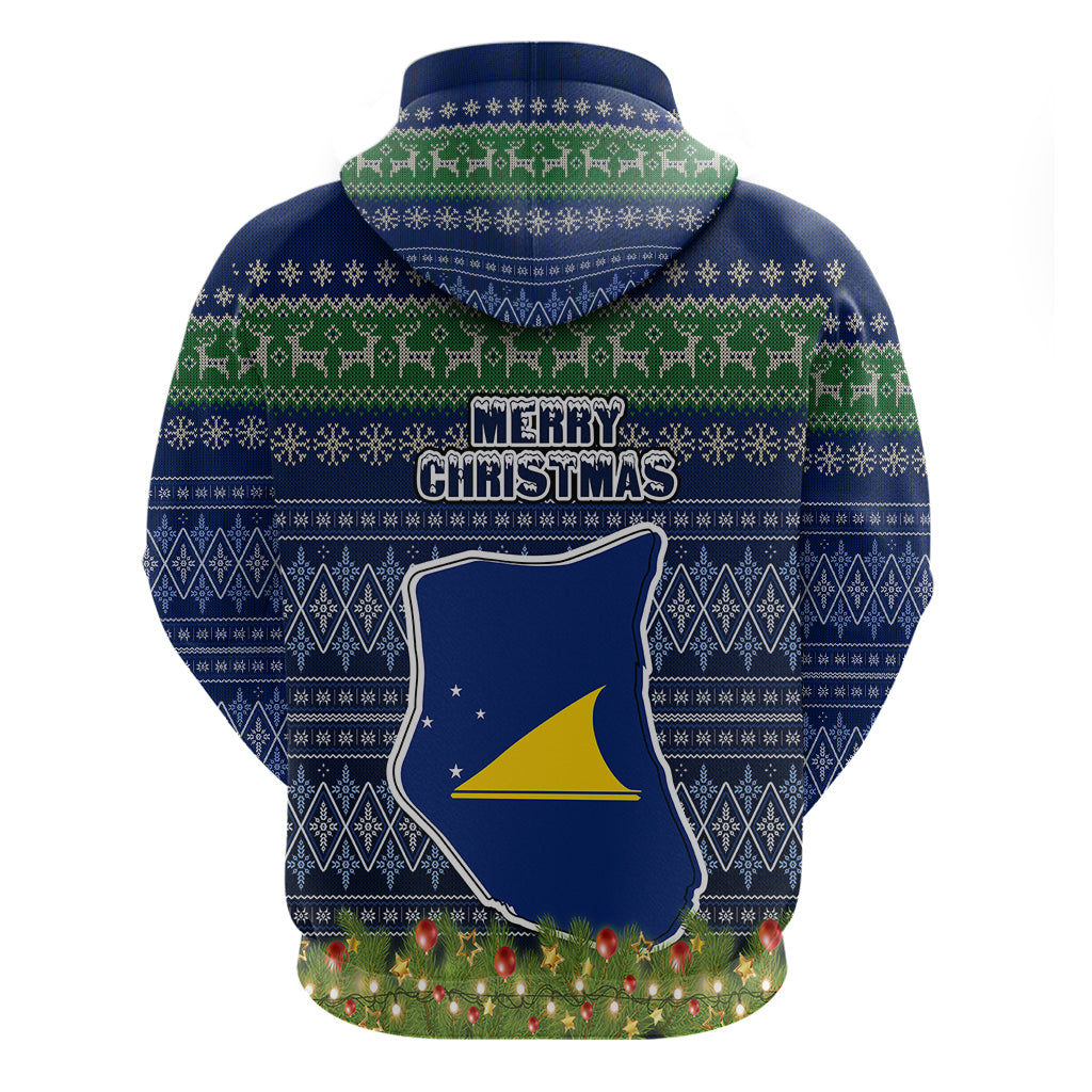 Tokelau Christmas Hoodie Coat of Arms and Map Beautiful Merry Xmas Snowflake LT03 - Polynesian Pride