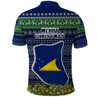 Tokelau Christmas Polo Shirt Coat of Arms and Map Beautiful Merry Xmas Snowflake LT03 - Polynesian Pride