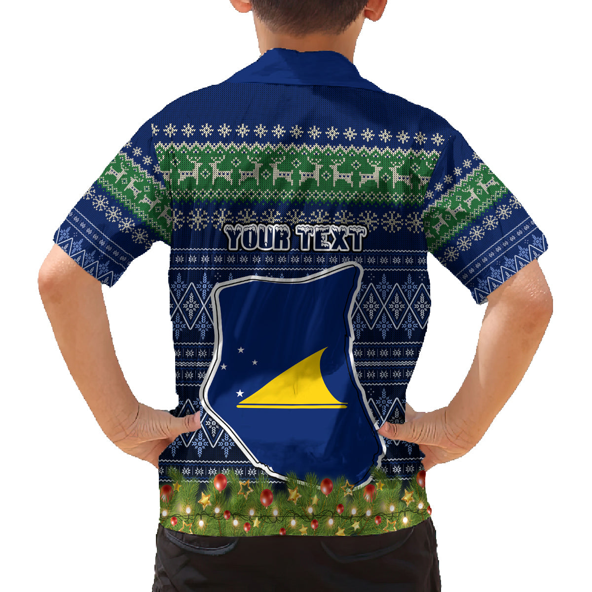 Personalised Tokelau Christmas Family Matching Summer Maxi Dress and Hawaiian Shirt Coat of Arms and Map Beautiful Merry Xmas Snowflake LT03 - Polynesian Pride