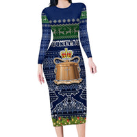 personalised-tokelau-christmas-long-sleeve-bodycon-dress-coat-of-arms-and-map-beautiful-merry-xmas-snowflake