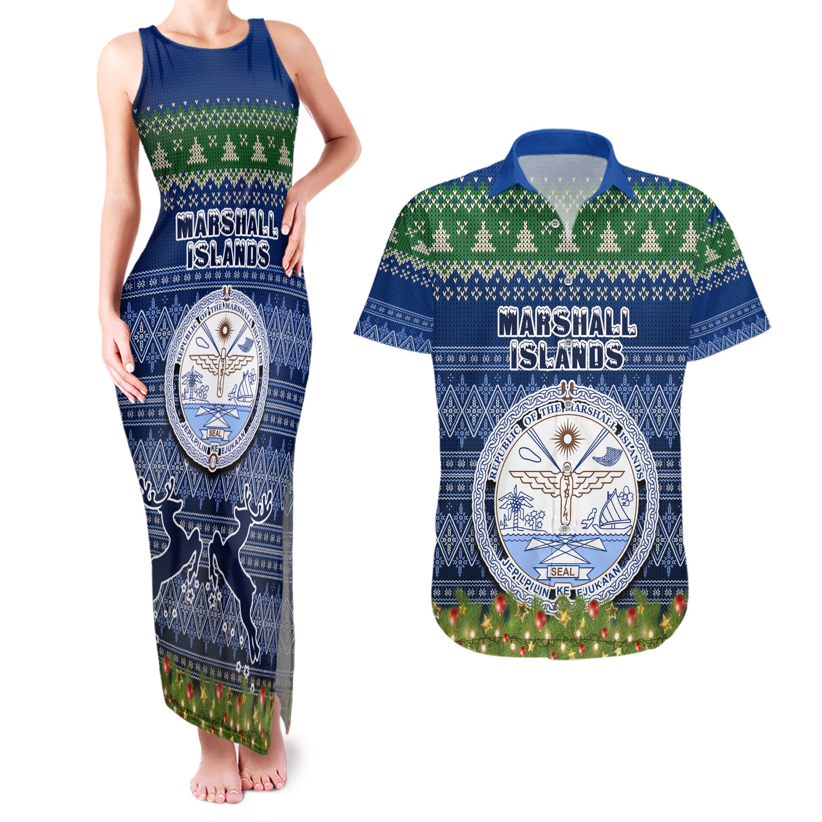 marshall-islands-christmas-couples-matching-tank-maxi-dress-and-hawaiian-shirt-coat-of-arms-and-map-beautiful-merry-xmas-snowflake