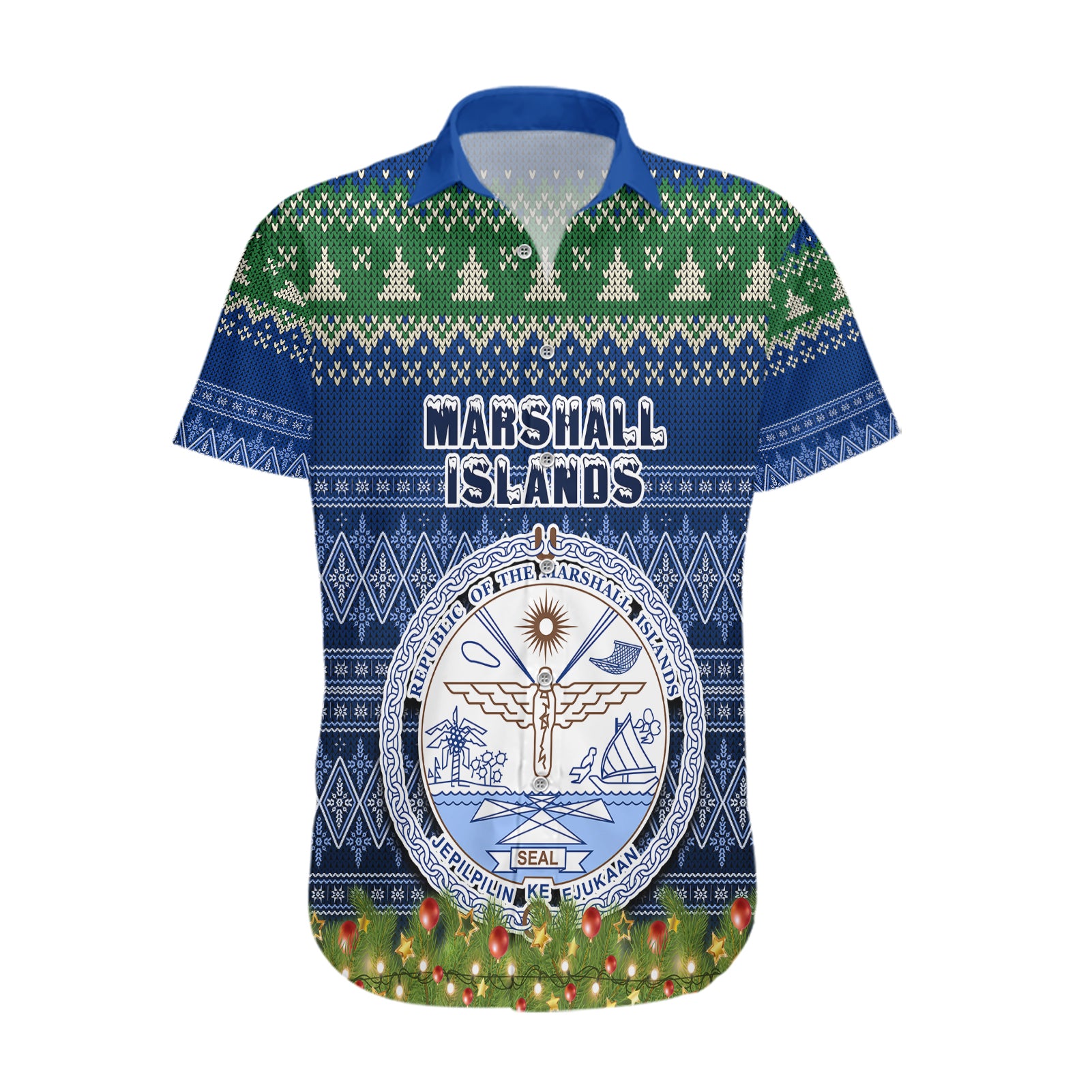 marshall-islands-christmas-hawaiian-shirt-coat-of-arms-and-map-beautiful-merry-xmas-snowflake