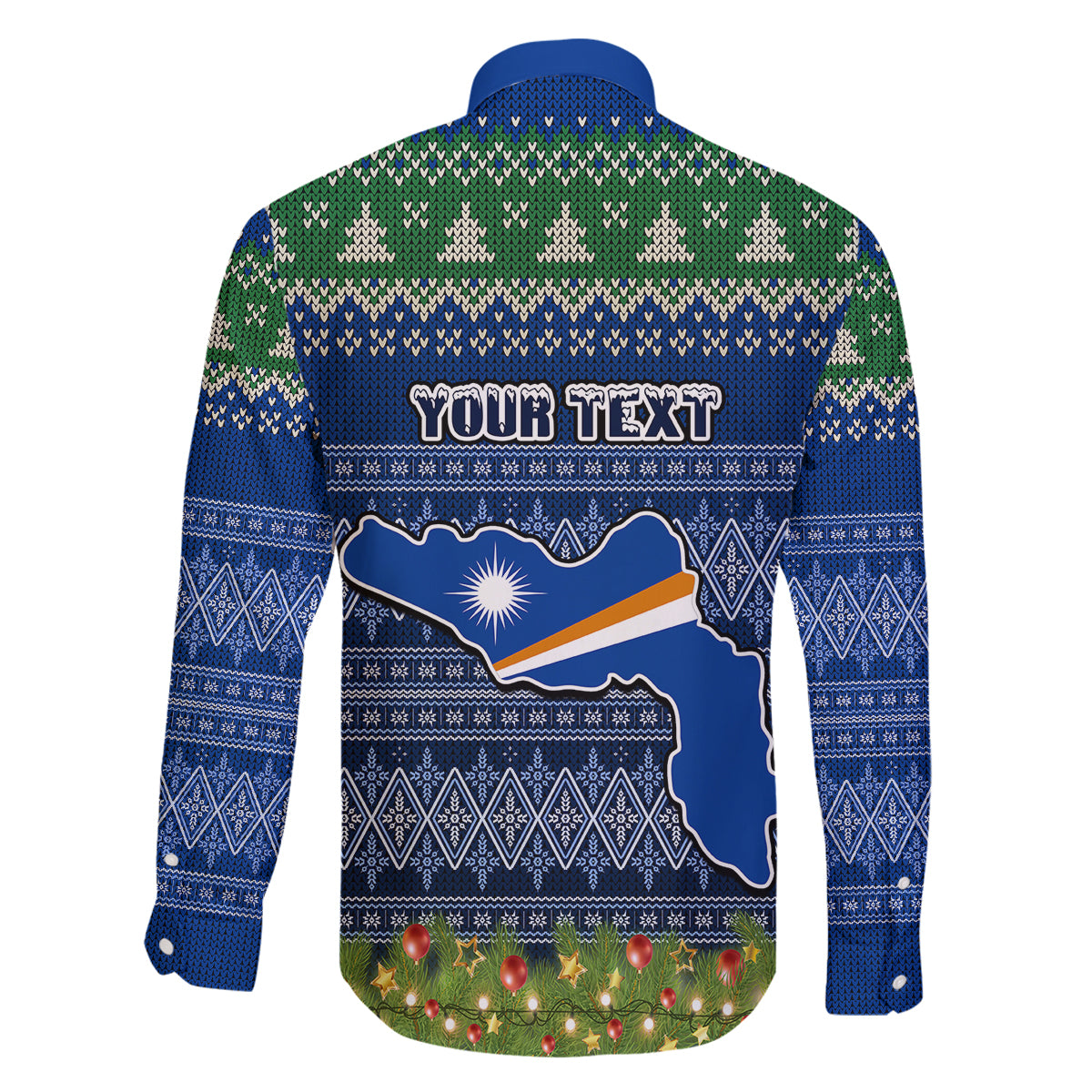 personalised-marshall-islands-christmas-family-matching-mermaid-dress-and-hawaiian-shirt-coat-of-arms-and-map-beautiful-merry-xmas-snowflake