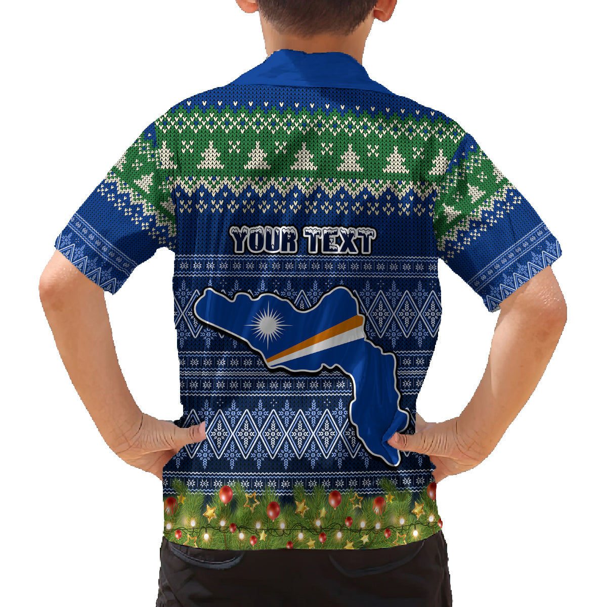 Personalised Marshall Islands Christmas Family Matching Summer Maxi Dress and Hawaiian Shirt Coat of Arms and Map Beautiful Merry Xmas Snowflake LT03 - Polynesian Pride