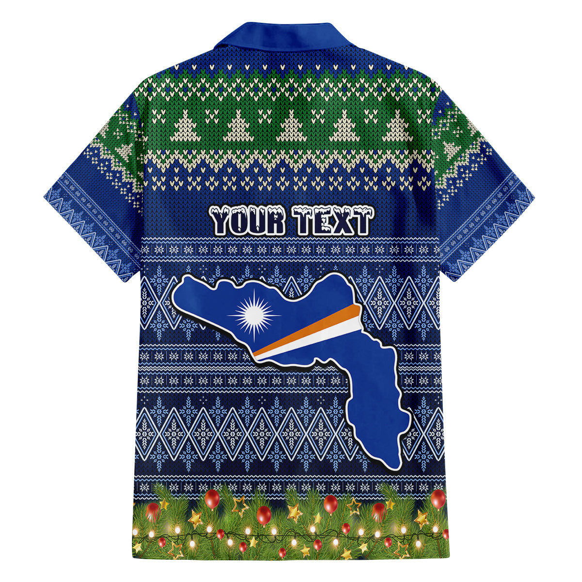 Personalised Marshall Islands Christmas Kid Hawaiian Shirt Coat of Arms and Map Beautiful Merry Xmas Snowflake LT03 - Polynesian Pride