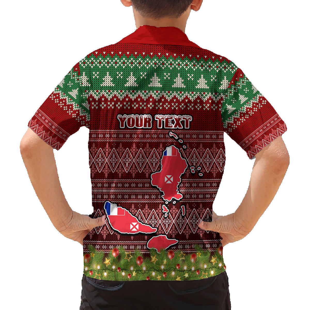 Personalised Wallis and Futuna Christmas Family Matching Tank Maxi Dress and Hawaiian Shirt Coat of Arms and Map Beautiful Merry Xmas Snowflake LT03 - Polynesian Pride