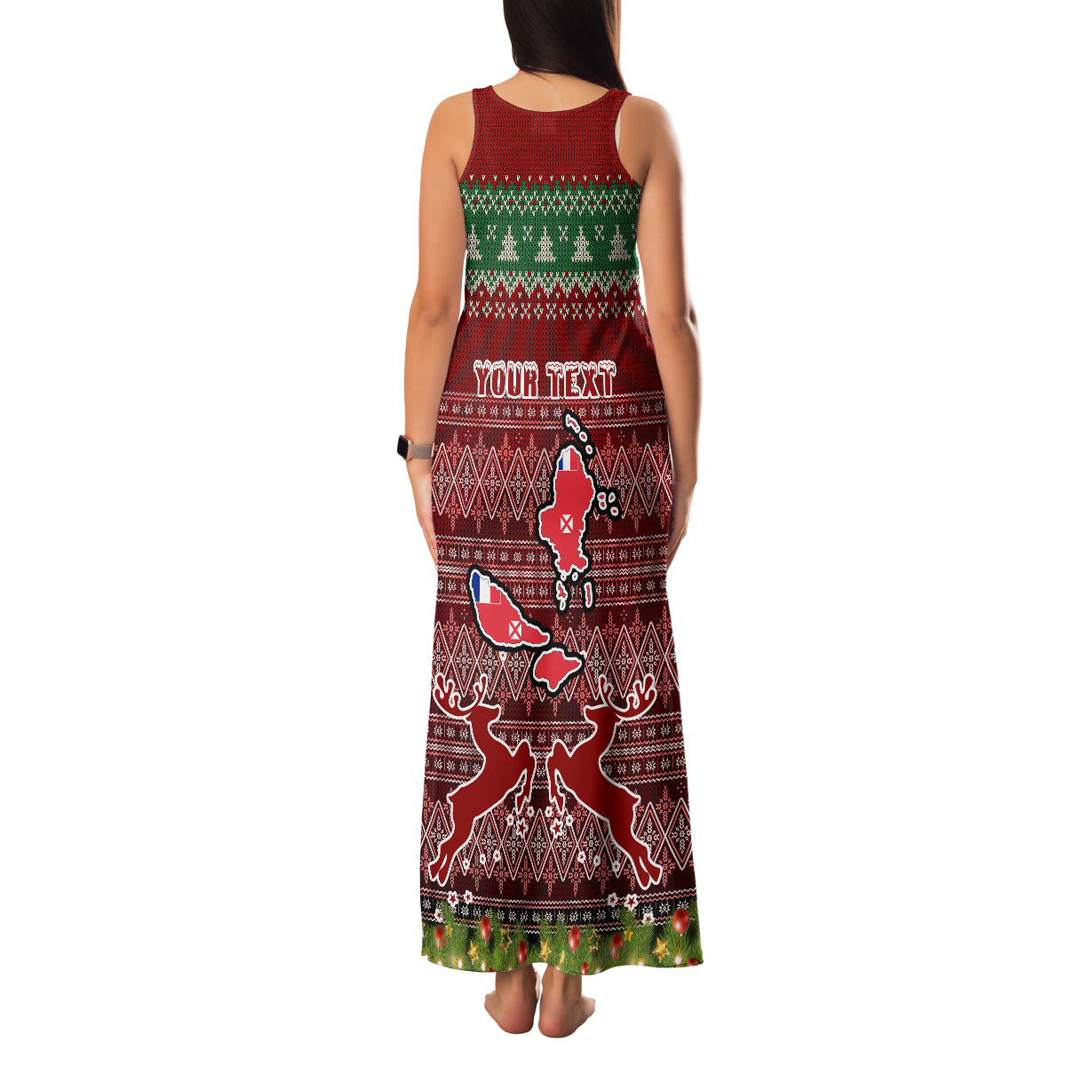 Personalised Wallis and Futuna Christmas Family Matching Tank Maxi Dress and Hawaiian Shirt Coat of Arms and Map Beautiful Merry Xmas Snowflake LT03 - Polynesian Pride