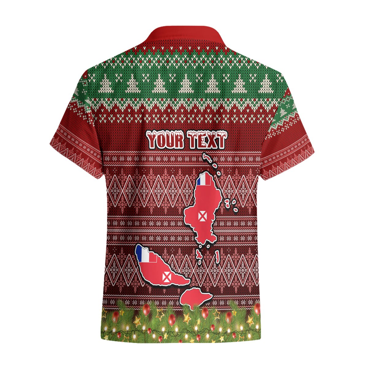 Personalised Wallis and Futuna Christmas Hawaiian Shirt Coat of Arms and Map Beautiful Merry Xmas Snowflake LT03 - Polynesian Pride