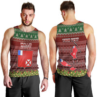 Personalised Wallis and Futuna Christmas Men Tank Top Coat of Arms and Map Beautiful Merry Xmas Snowflake LT03 - Polynesian Pride
