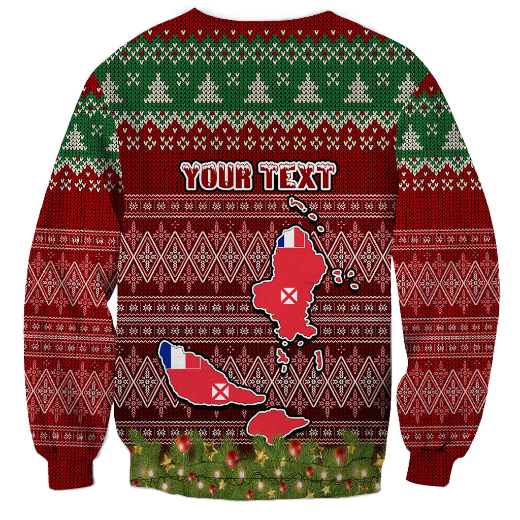 Personalised Wallis and Futuna Christmas Sweatshirt Coat of Arms and Map Beautiful Merry Xmas Snowflake LT03 - Polynesian Pride