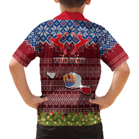 Personalised French Polynesia Christmas Family Matching Summer Maxi Dress and Hawaiian Shirt Coat of Arms and Map Beautiful Merry Xmas Snowflake LT03 - Polynesian Pride