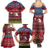 Personalised French Polynesia Christmas Family Matching Summer Maxi Dress and Hawaiian Shirt Coat of Arms and Map Beautiful Merry Xmas Snowflake LT03 - Polynesian Pride