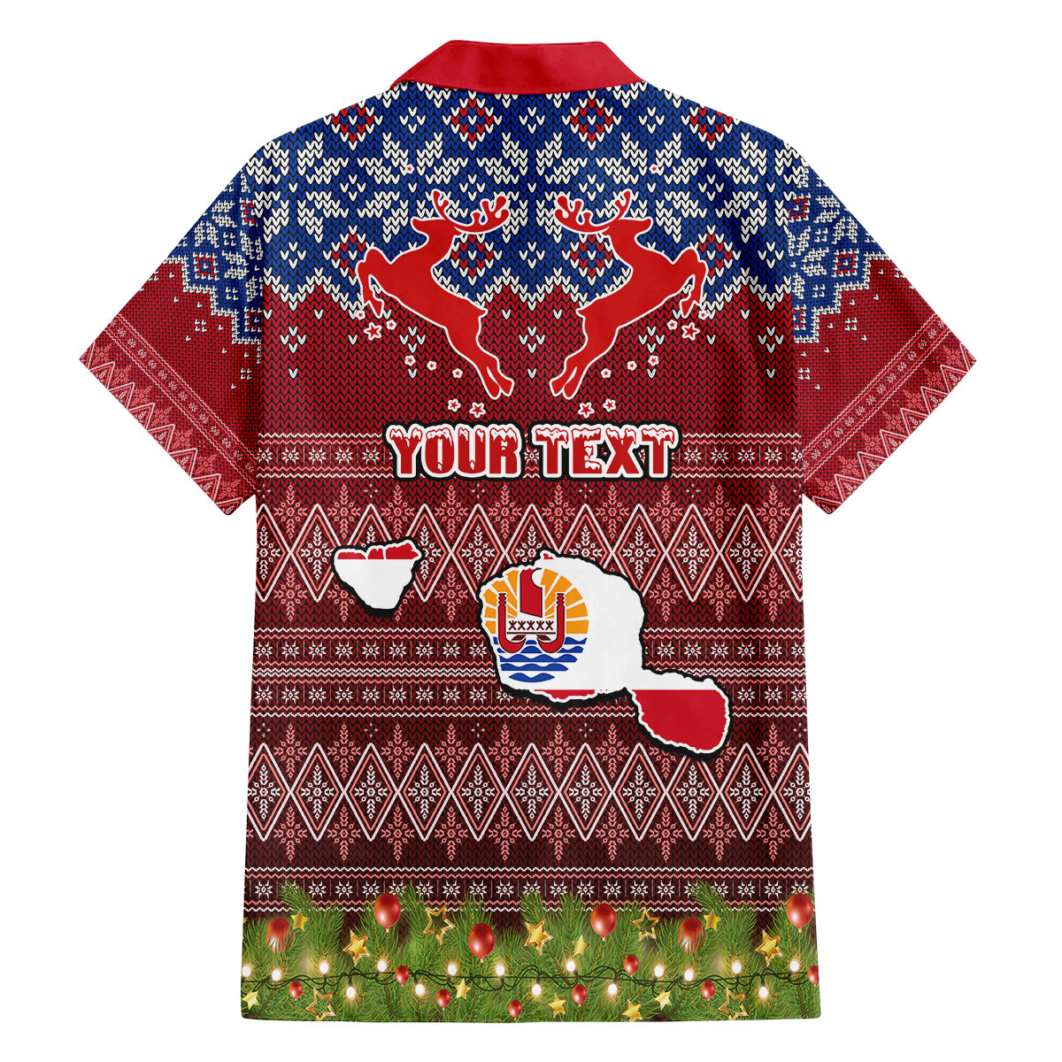 Personalised French Polynesia Christmas Kid Hawaiian Shirt Coat of Arms and Map Beautiful Merry Xmas Snowflake LT03 - Polynesian Pride