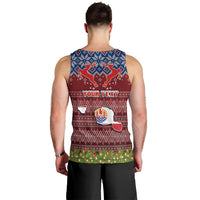 Personalised French Polynesia Christmas Men Tank Top Coat of Arms and Map Beautiful Merry Xmas Snowflake LT03 - Polynesian Pride