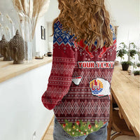 personalised-french-polynesia-christmas-women-casual-shirt-coat-of-arms-and-map-beautiful-merry-xmas-snowflake