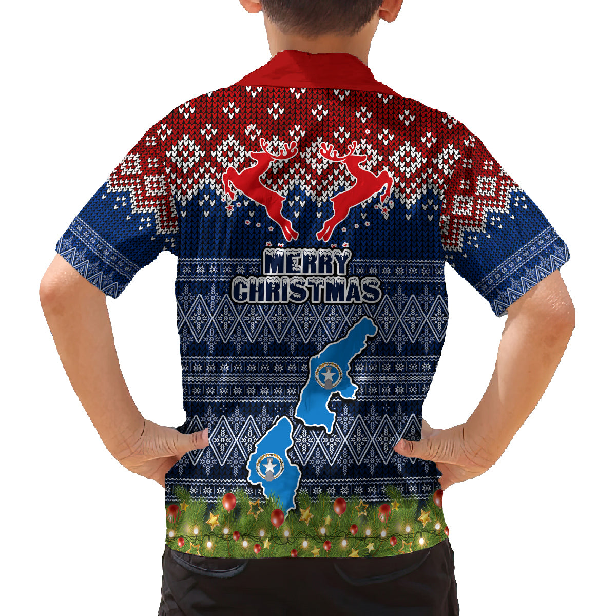 Northern Mariana Islands Christmas Family Matching Puletasi Dress and Hawaiian Shirt Coat of Arms and Map Beautiful Merry Xmas Snowflake LT03 - Polynesian Pride