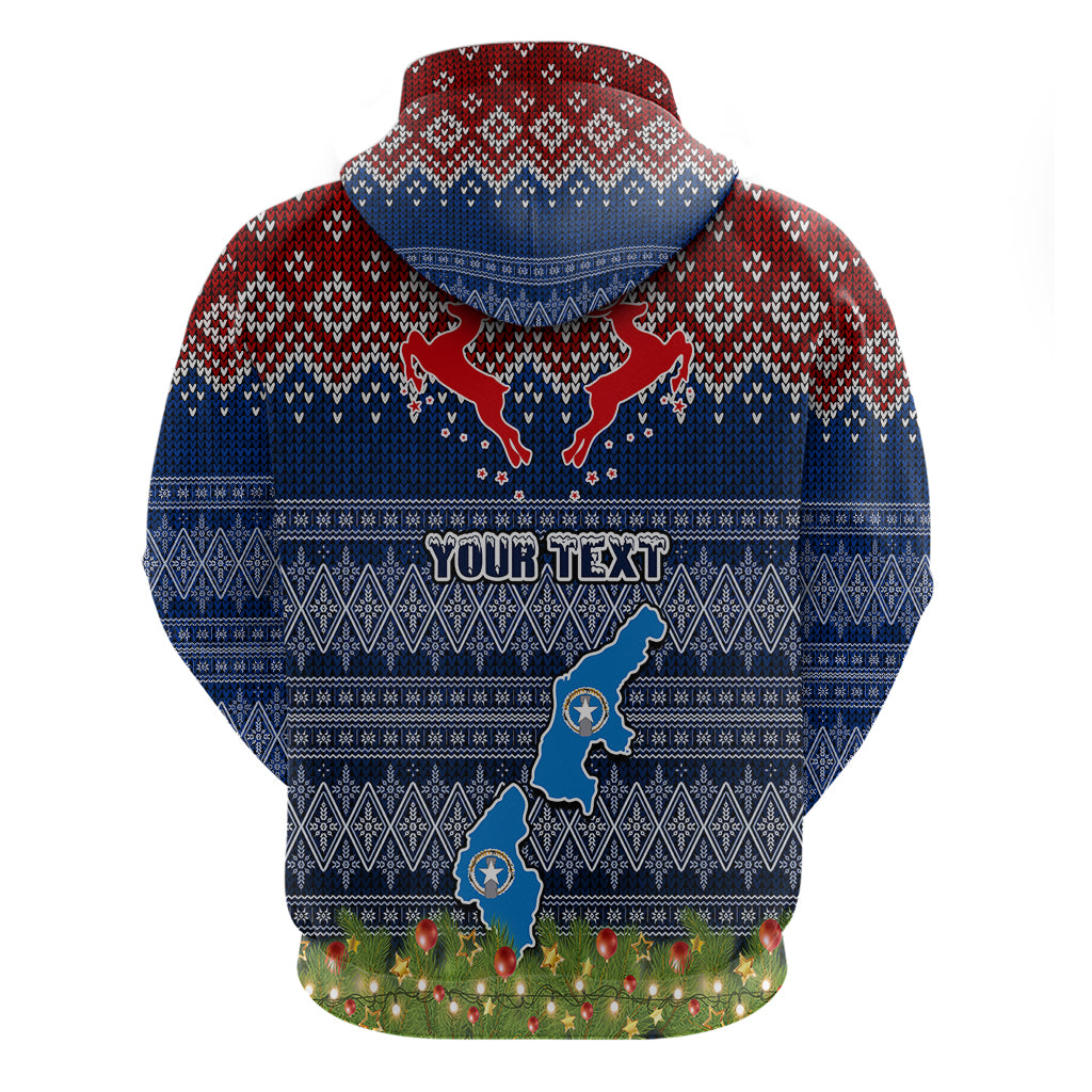 Personalised Northern Mariana Islands Christmas Hoodie Coat of Arms and Map Beautiful Merry Xmas Snowflake LT03 - Polynesian Pride