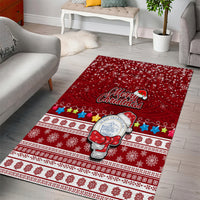 Palau Christmas Area Rug Snowman and Palau Coat of Arms Maori Tribal Xmas Style LT03 - Polynesian Pride