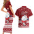 Palau Christmas Couples Matching Short Sleeve Bodycon Dress and Hawaiian Shirt Snowman and Palau Coat of Arms Maori Tribal Xmas Style LT03 - Polynesian Pride