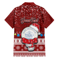 Personalised Palau Christmas Family Matching Off Shoulder Maxi Dress and Hawaiian Shirt Snowman and Palau Coat of Arms Maori Tribal Xmas Style LT03 - Polynesian Pride